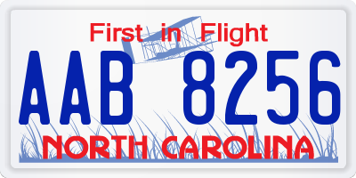 NC license plate AAB8256