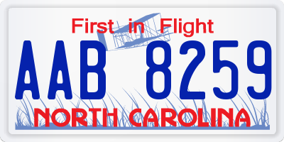 NC license plate AAB8259