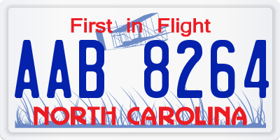 NC license plate AAB8264