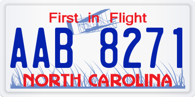 NC license plate AAB8271