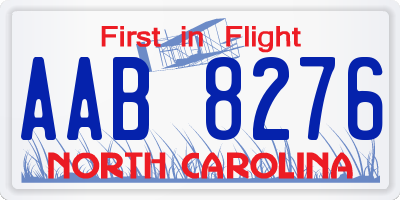NC license plate AAB8276