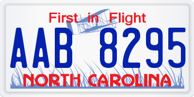NC license plate AAB8295