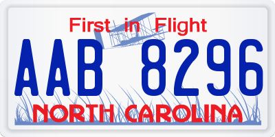NC license plate AAB8296