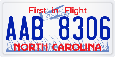 NC license plate AAB8306
