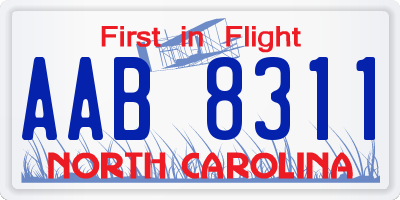 NC license plate AAB8311