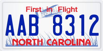 NC license plate AAB8312