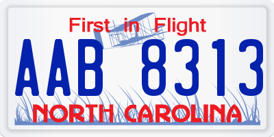 NC license plate AAB8313