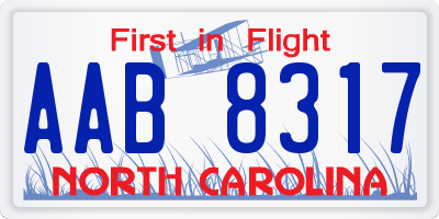 NC license plate AAB8317