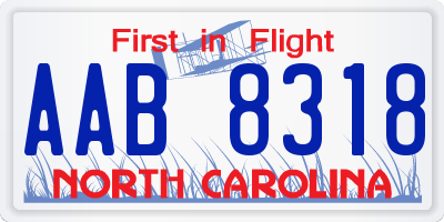 NC license plate AAB8318