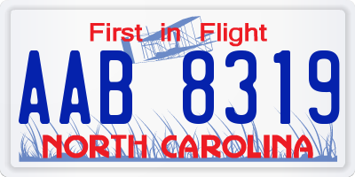 NC license plate AAB8319