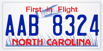NC license plate AAB8324
