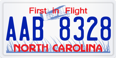 NC license plate AAB8328