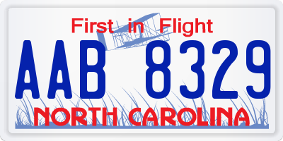 NC license plate AAB8329