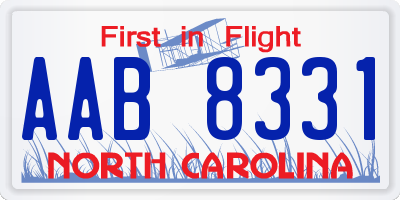 NC license plate AAB8331