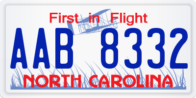 NC license plate AAB8332