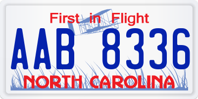 NC license plate AAB8336