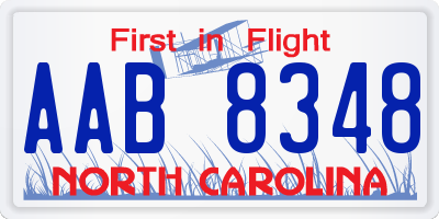 NC license plate AAB8348