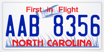 NC license plate AAB8356