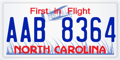 NC license plate AAB8364