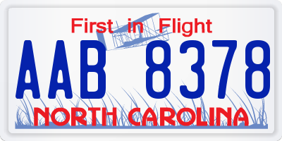 NC license plate AAB8378