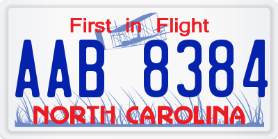 NC license plate AAB8384