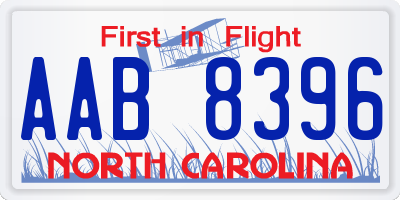 NC license plate AAB8396