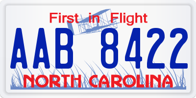 NC license plate AAB8422