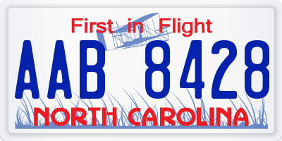 NC license plate AAB8428
