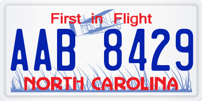 NC license plate AAB8429