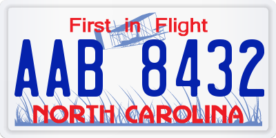 NC license plate AAB8432