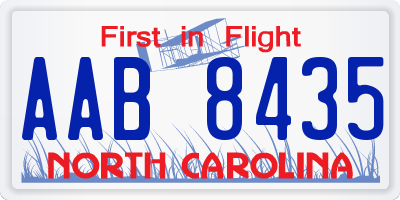 NC license plate AAB8435