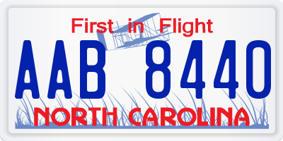 NC license plate AAB8440