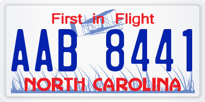 NC license plate AAB8441