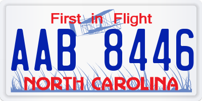NC license plate AAB8446