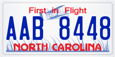 NC license plate AAB8448