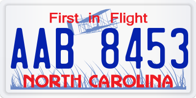 NC license plate AAB8453
