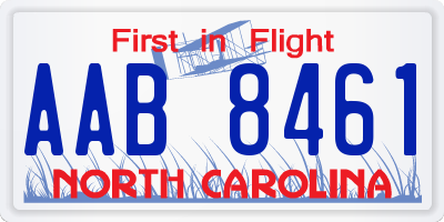 NC license plate AAB8461