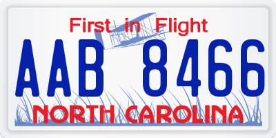 NC license plate AAB8466