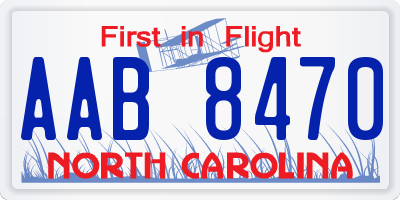 NC license plate AAB8470