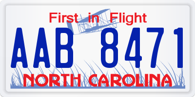 NC license plate AAB8471