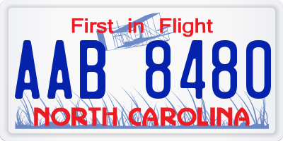 NC license plate AAB8480