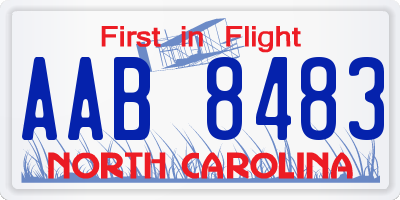 NC license plate AAB8483