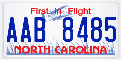 NC license plate AAB8485