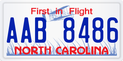 NC license plate AAB8486