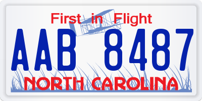 NC license plate AAB8487