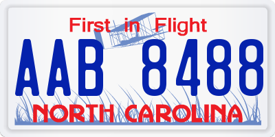 NC license plate AAB8488