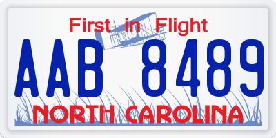 NC license plate AAB8489