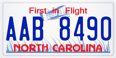 NC license plate AAB8490