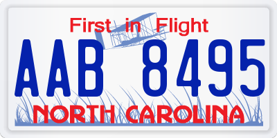 NC license plate AAB8495