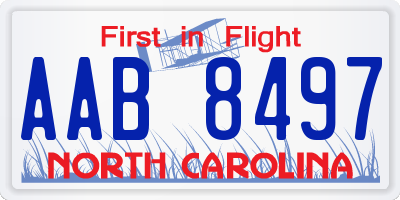 NC license plate AAB8497
